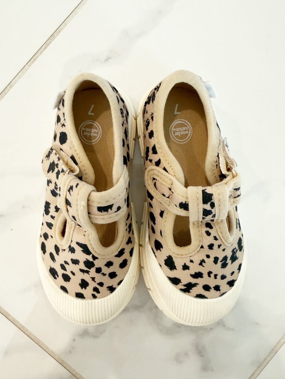 Wonder Nation Baby Girls 7 Mary Jane Chunky Strap Casual Shoes Animal Print - Picture 4 of 9